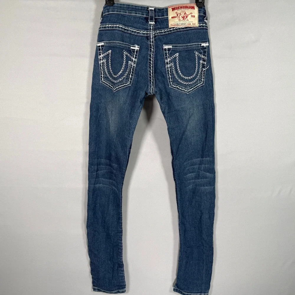 True Religion Billy Super T Womens‎ Skinny Blue Jeans Size 27 (Actual 28x30.5)